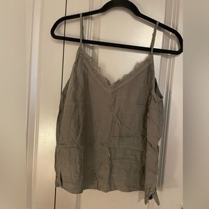Olive Green Abercrombie Tank with Lace Detail